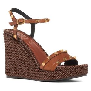 Valentino Torchon Rockstud Espadrille Wedge Shoes